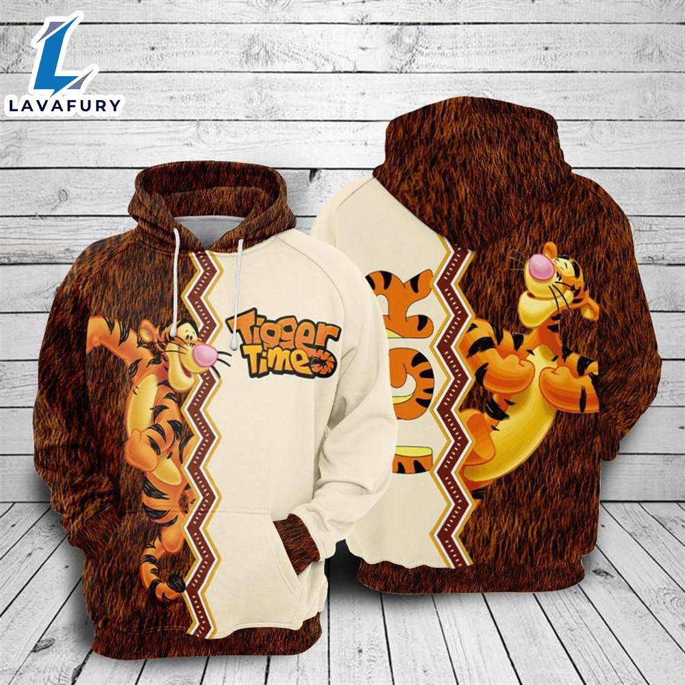 Cartoon Character Tigger Ziczac Hoodie All Over Printed 3D Unisex Men