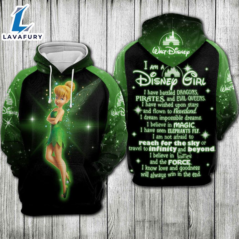 Cartoon Character Tinker Bell Girl Hoodie All Over Printed 3D Unisex Men