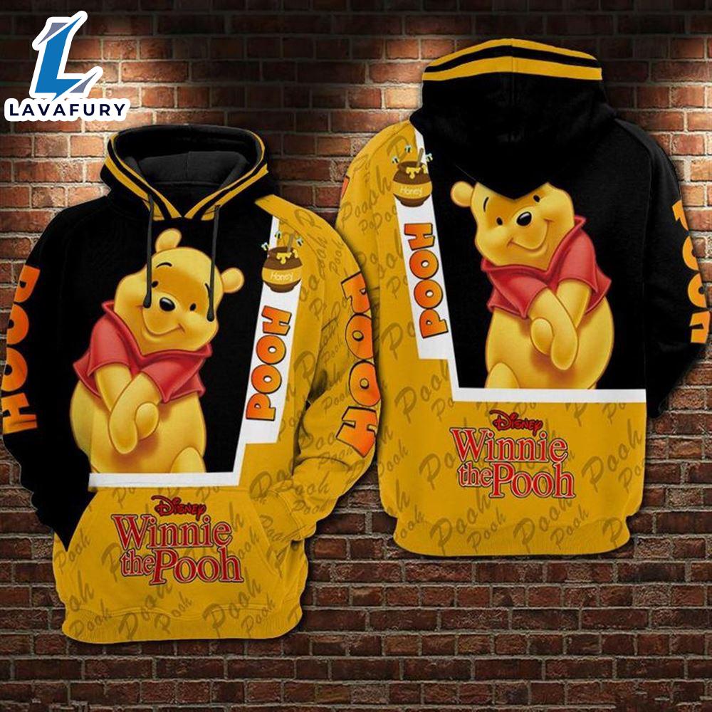 Cartoon Character Winnie The Pooh Hiding Hoodie All Over Printed 3D Unisex Men