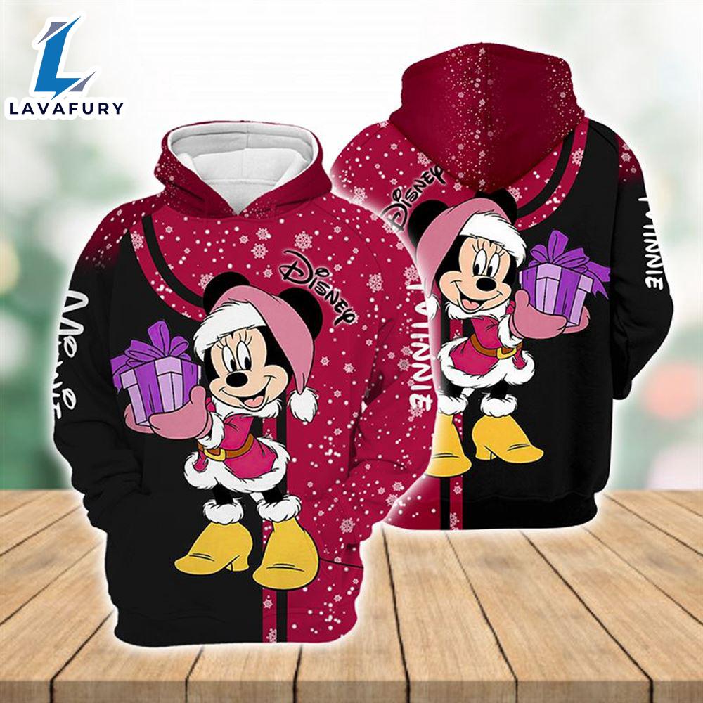 Cartoon Character Xmas Minnie Christmas Hoodie All Over Printed 3D Unisex Men