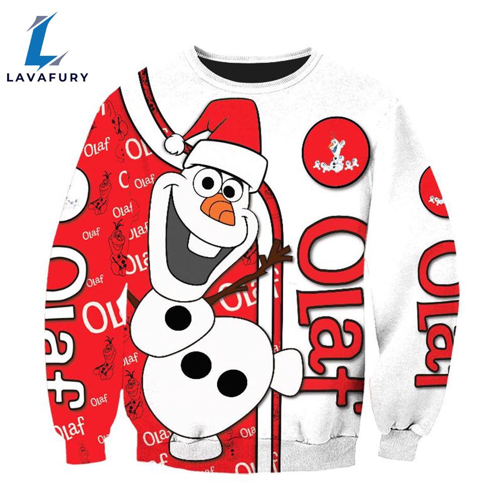 Cartoon Frozen Christmas Olaf Hoodie All Over Printed 3D Unisex Men