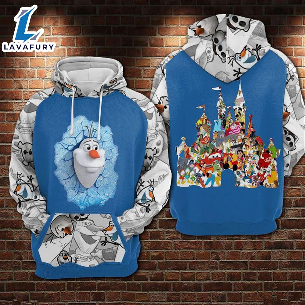 Cartoon Frozen Olaf Comic Hoodie All Over Printed 3D Unisex Men