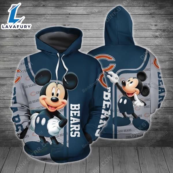 Chicago Bears Mickey Disney 3D Hoodie - Shirts Gift for Mickey Fans