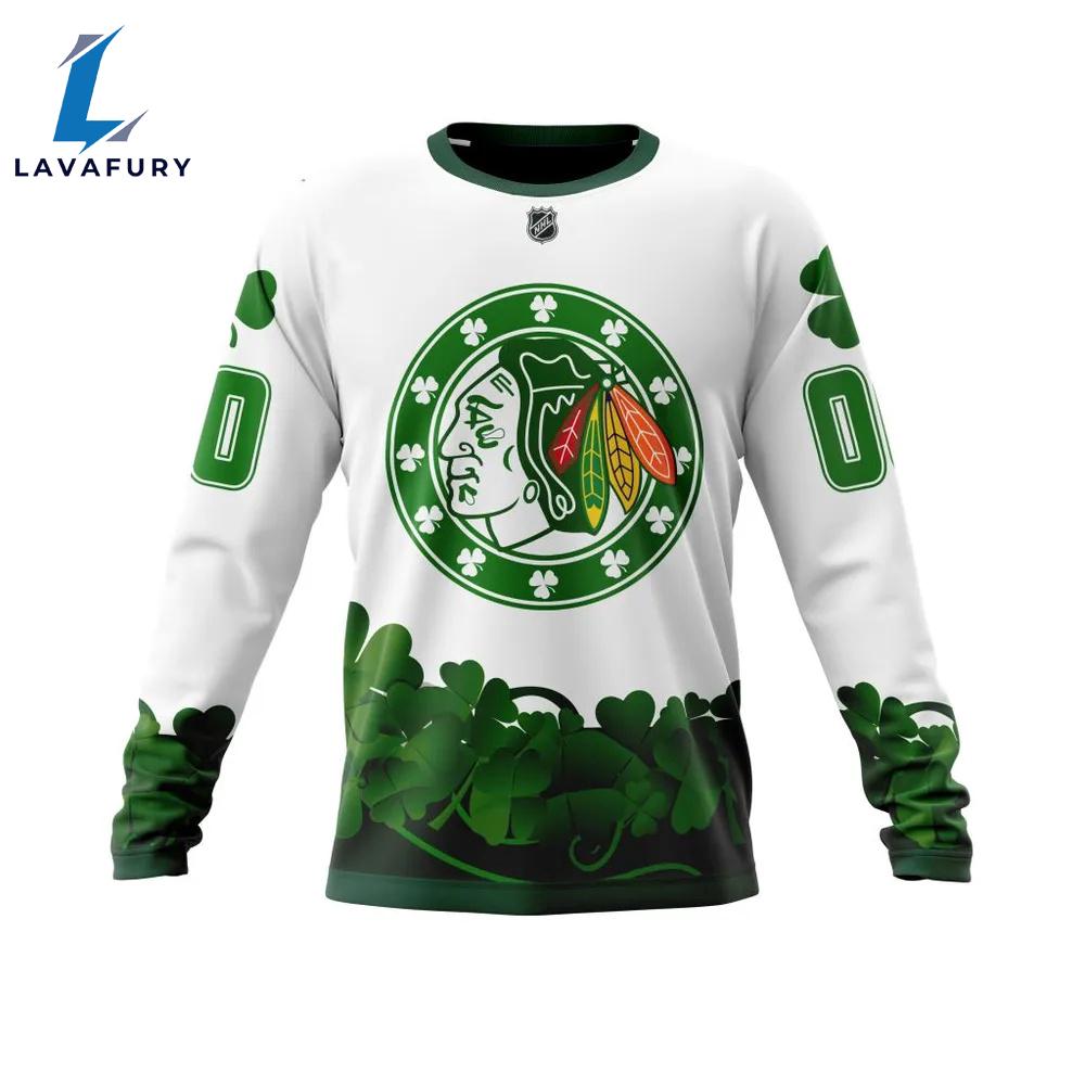 Chicago Blackhawks Happy St.Patrick Days Jersey Long Sleeved Sweatshirt