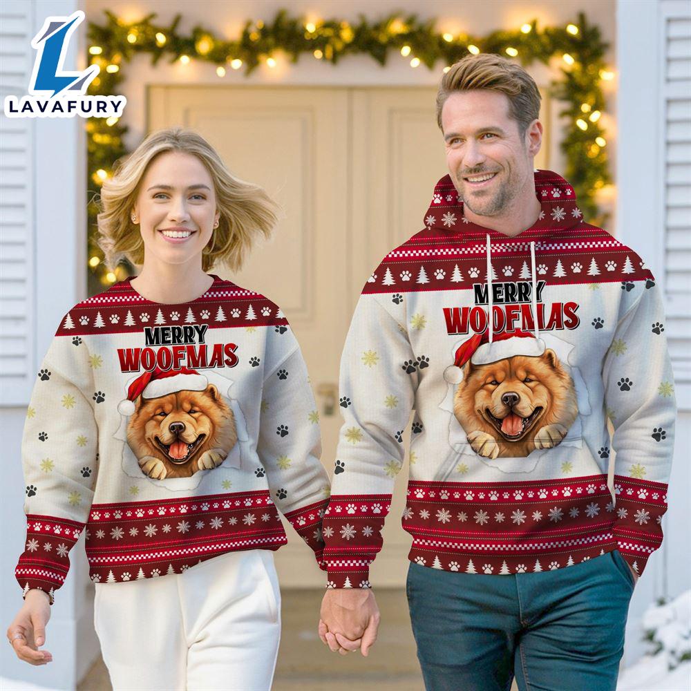 Chow Chow Dog Merry Woofmas Christmas Sweatshirt & Hoodie Gift Christmas