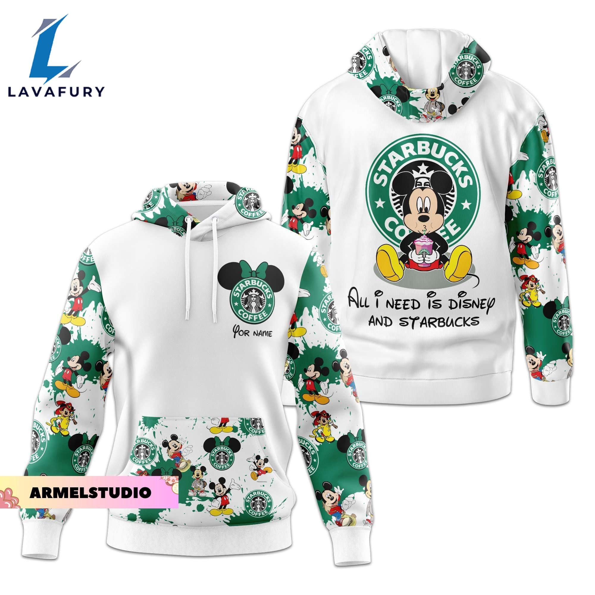 Christmas Gift, Personalized Mickey Starbucks Hoodie, Starbucks Lover Hoodie