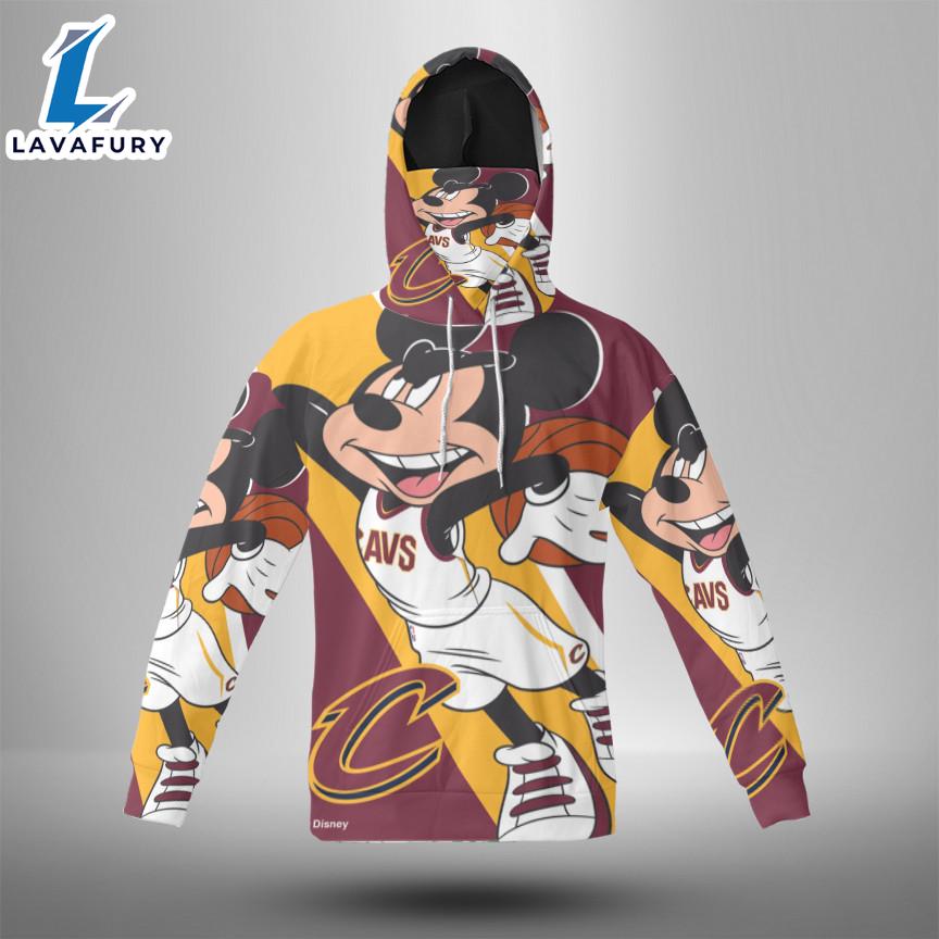 Cleveland Cavaliers Mickey Disney2 3d Hoodie With Mask - Gift for Mickey Fans