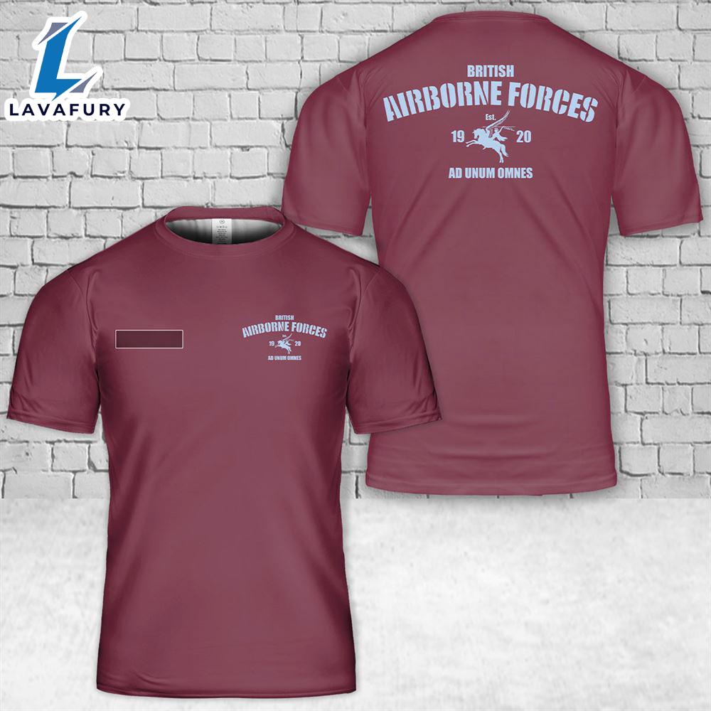 Custom Name British Airborne Forces T-Shirt 3D 4th Of July