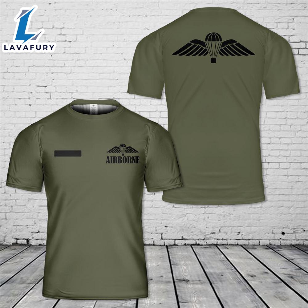 Custom Name British Armed Forces Parachute Regiment Airborne Wings T-Shirt 3D 4th Of July