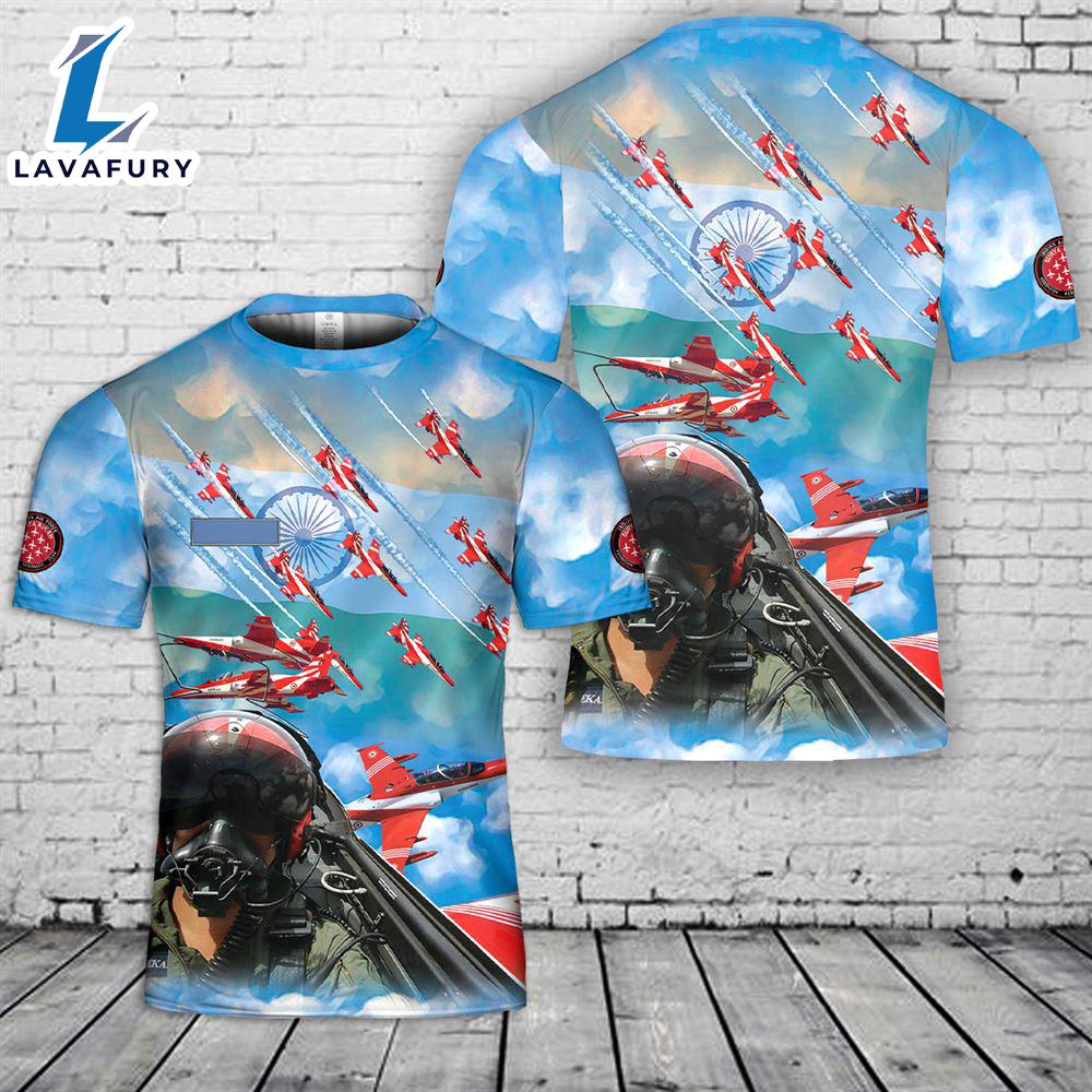 Custom Name Indian Air Force Surya Kiran aerobatics demonstration team T-Shirt 3D 4th Of July