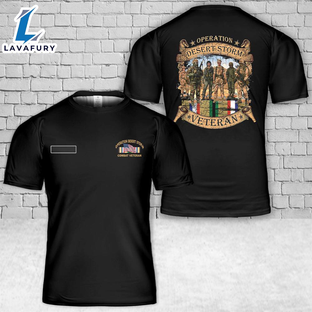 Custom Name Operation Desert Storm Veteran T-Shirt 3D 4th Of July Shirt