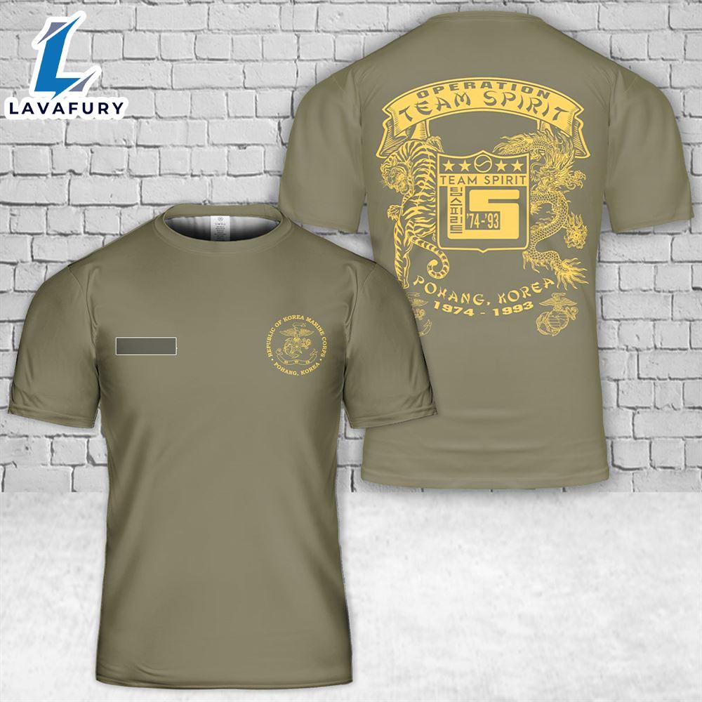 Custom Name Operation Team Spirit Republic of Korea T-Shirt 3D 4th Of July Shirt