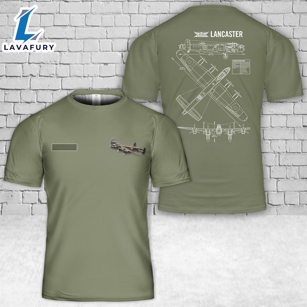 Custom Name Royal Air Force Avro Lancaster T-Shirt 3D 4th Of July