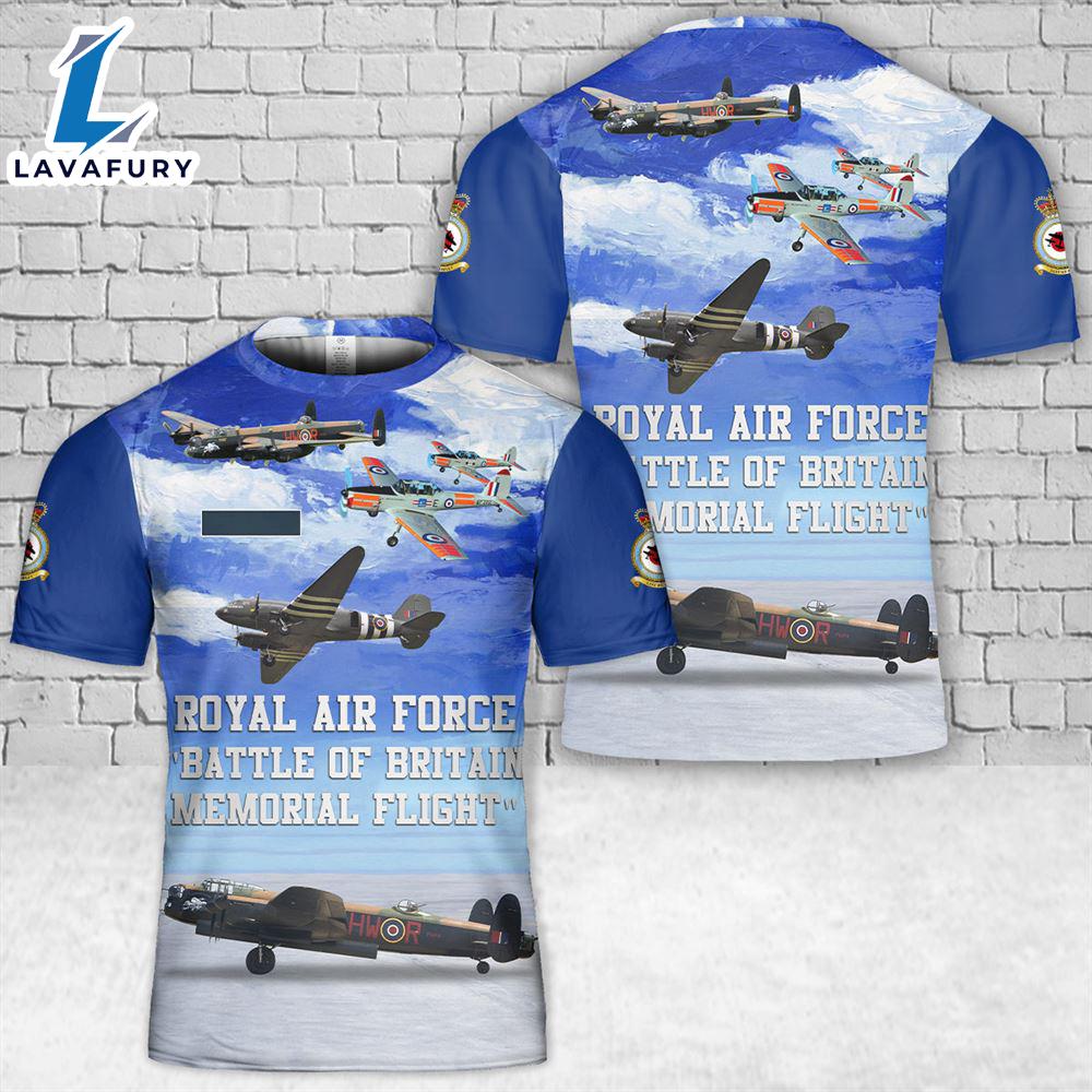 Custom Name Royal Air Force Battle of Britain Memorial Flight T-Shirt 3D 4th Of July