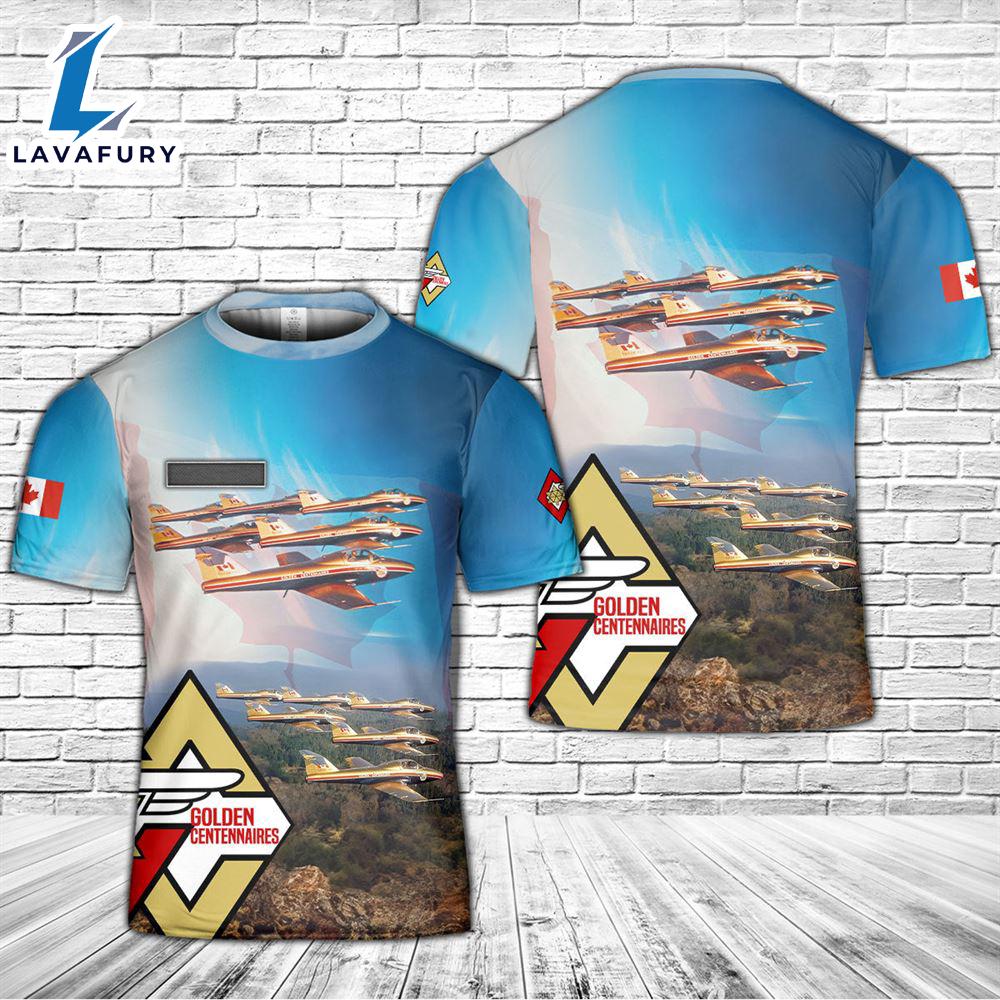 Custom Name Royal Canadian Air Force Golden Centennaires Aerobatic flight demonstration team T-Shirt 3D 4th Of July