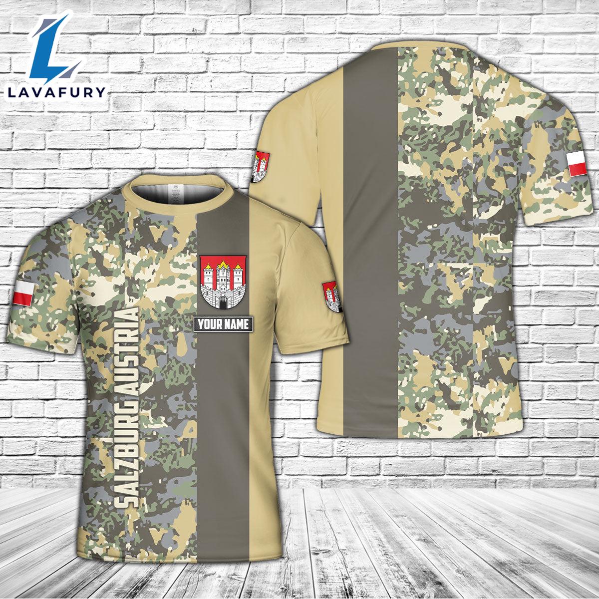 Custom Name Salzburg Austria 3D T-shirt 4th Of July Shirt