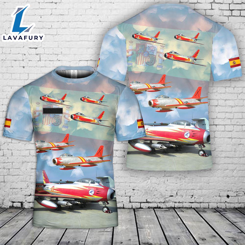 Custom Name Spanish Air and Space Force Patrulla Ascua aerobatic team T-Shirt 3D 4th Of July