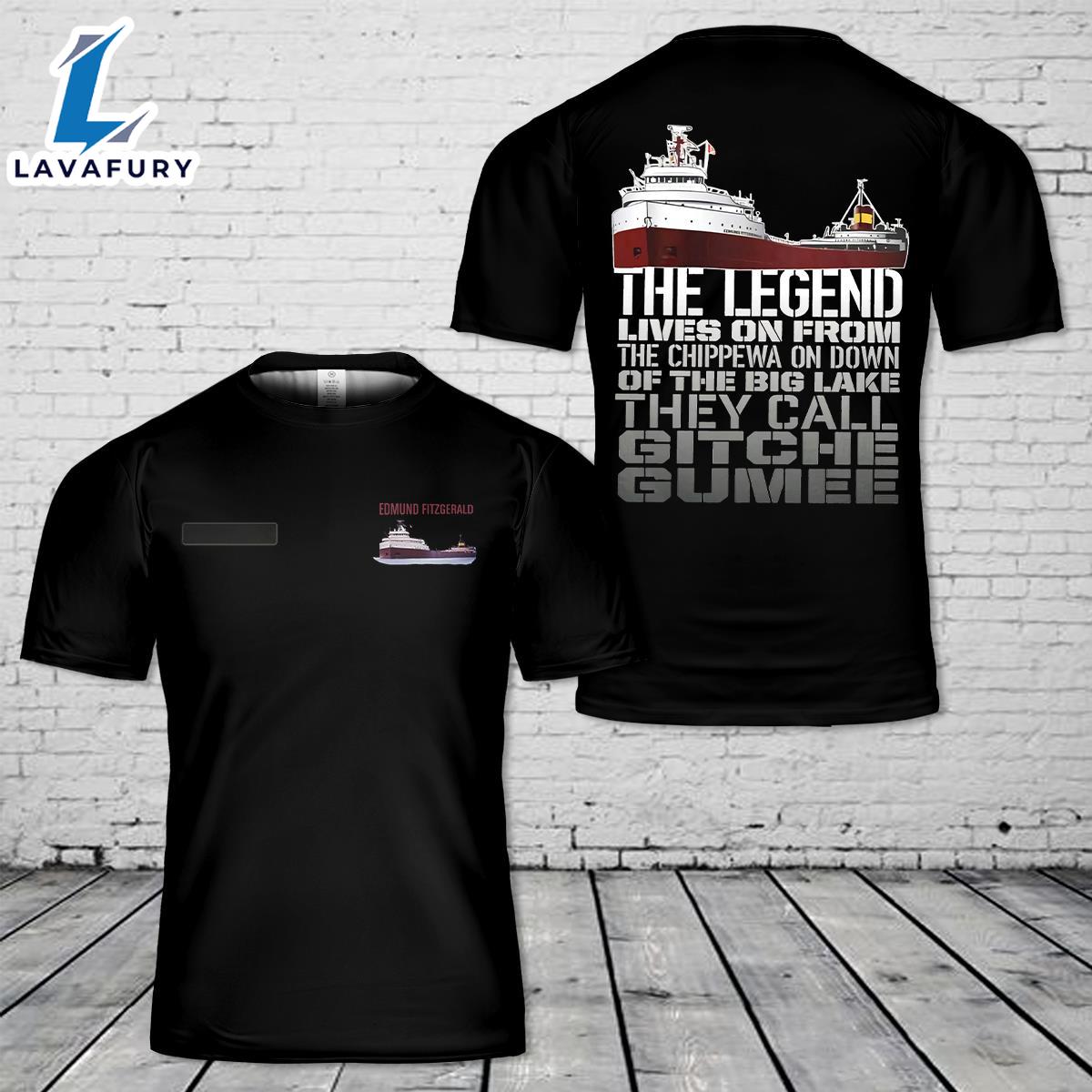 Custom Name SS Edmund Fitzgerald T-Shirt 3D 4th Of July Shirt