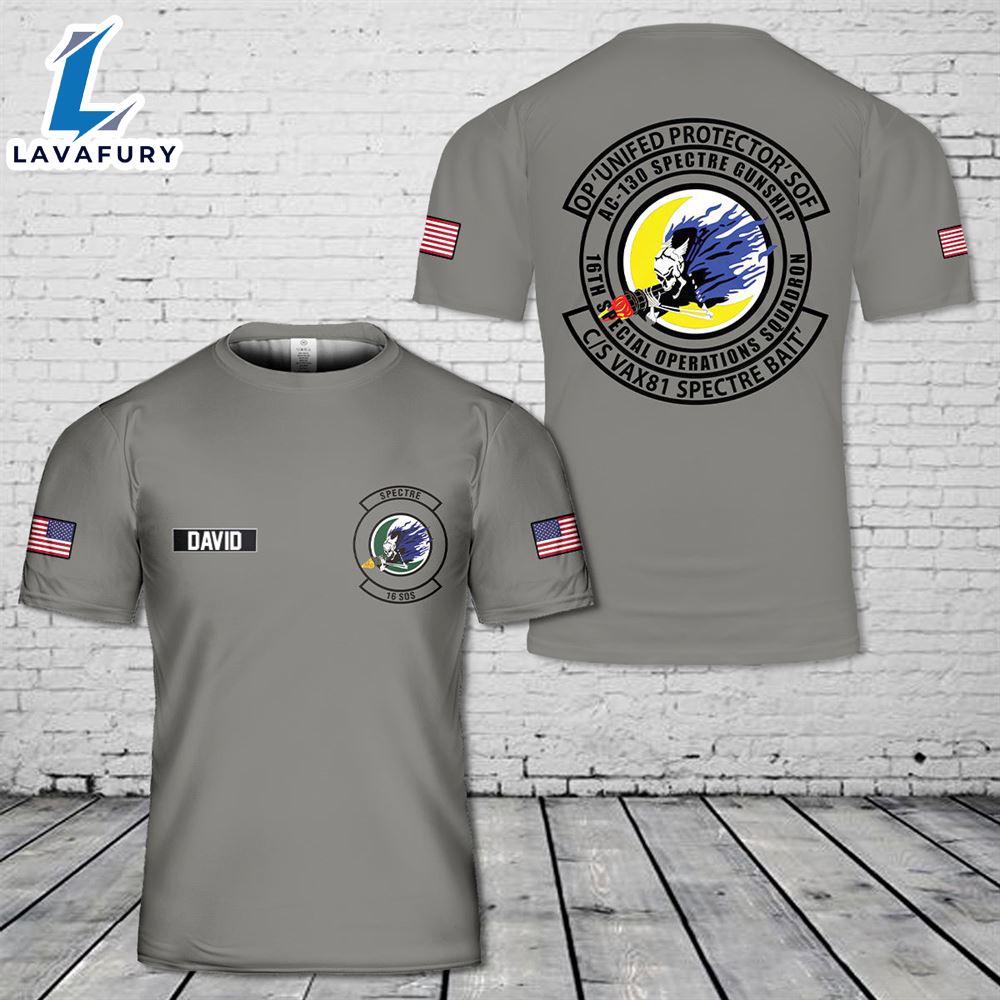 Custom Name US Air Force 16th Special Operations Squadron 3D T-Shirt 4th Of July