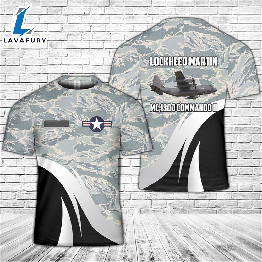 Custom Name US Air Force Lockheed Martin MC-130J Commando II 3D T-shirt 4th Of July