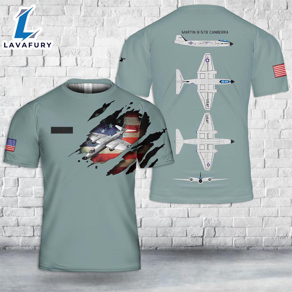 Custom Name US Air Force Martin B-57b Canberra T-Shirt 3D 4th Of July