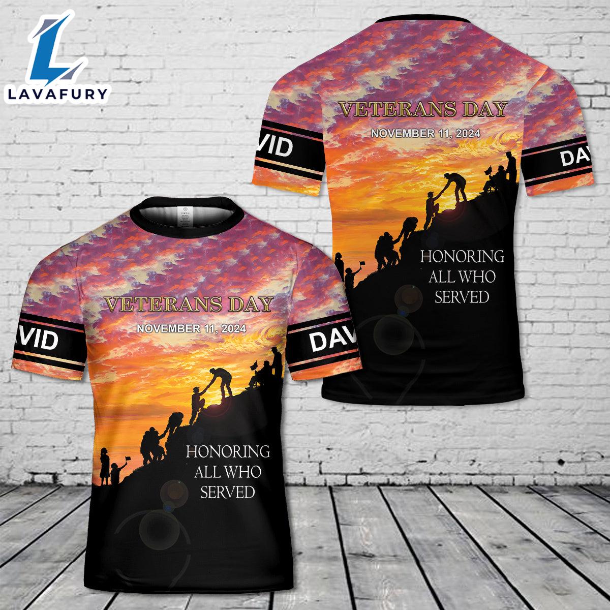 Custom Name US Veterans Day 4 T-Shirt 3D 4th Of July Shirt