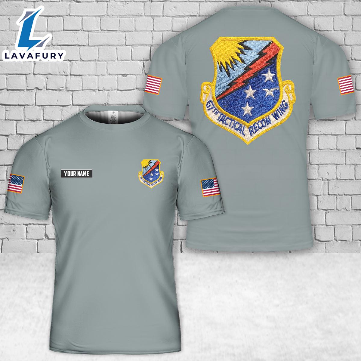 Custom Name USAF 67th Tactical Recon Wing Squadron Patch 3D T-Shirt 4th Of July Shirt