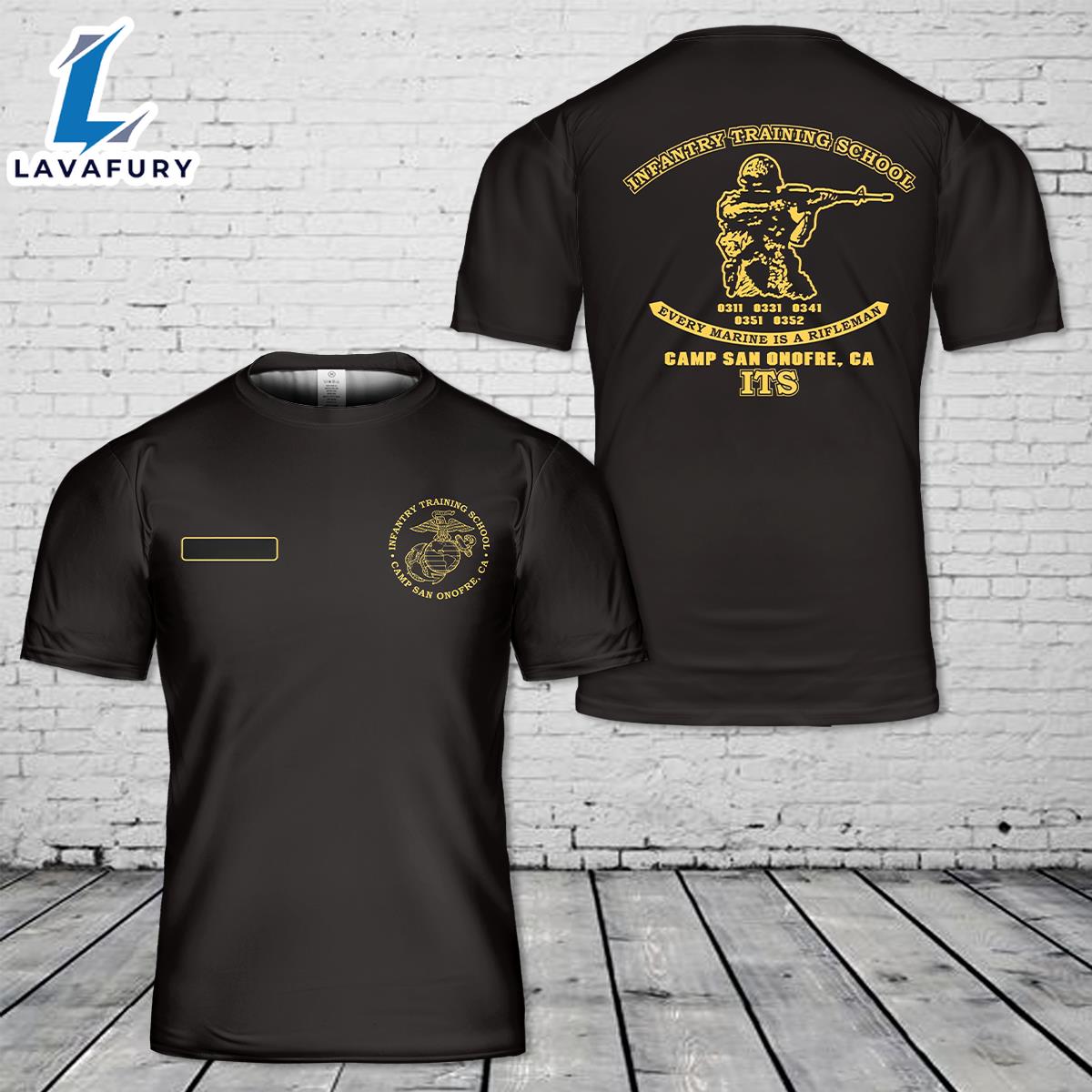 Custom Name USMC Infantry Training School - Camp San Onofre, CA T-Shirt 3D 4th Of July Shirt