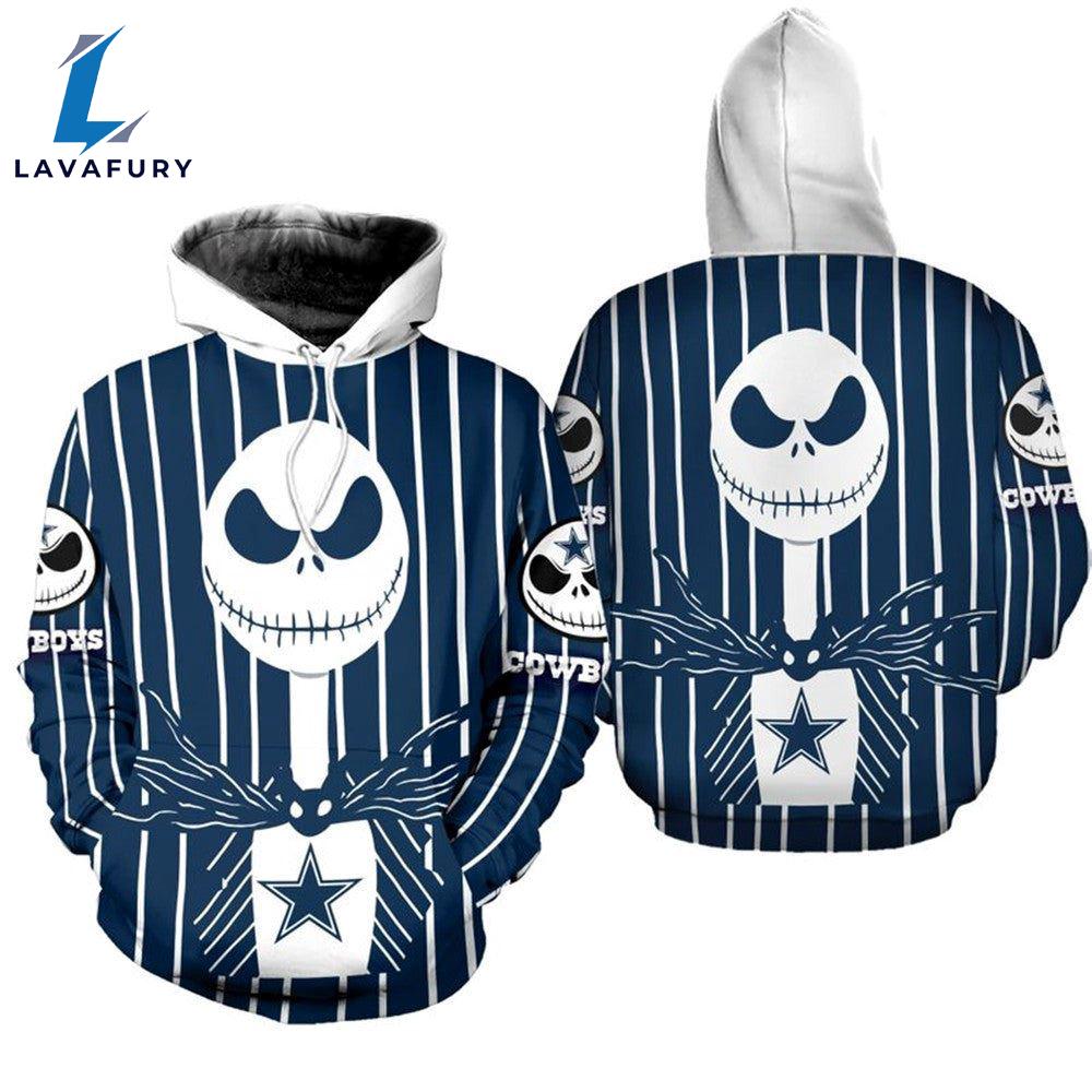 Dallas Cowboys Halloween Blue Jack Skellington Super Bowl - Jack Skellington Hoodie