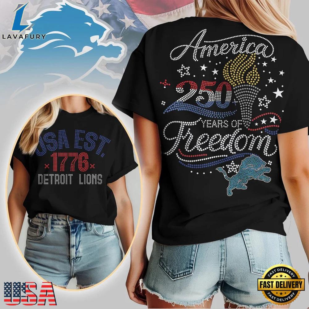NFL Detroit Lions 250 Years Independence Day 2026 T Shirt