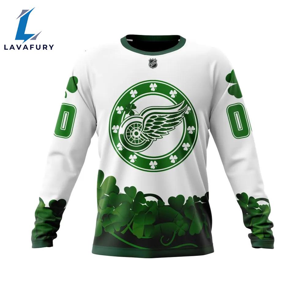 Detroit Red Wings Happy St.Patrick Days Jersey Long Sleeved Sweatshirt