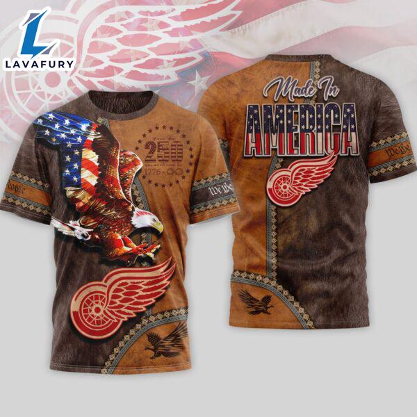 Detroit Red Wings US 250th Anniversary T-Shirt Veteran Day