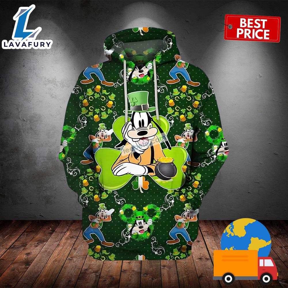 Disney Goofy With St Patrick Day Green 3D Pattern Hoodie 2025