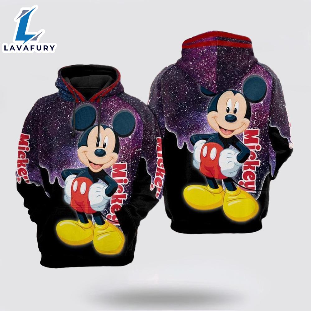 For Mickey Mouse Lovers Galaxy Pattern 3D Hoodie - Shirts Gift for Mickey Fans