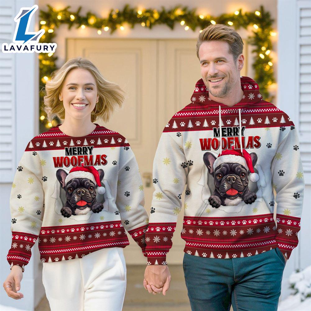 French Bulldog Merry Woofmas Christmas Sweatshirt & Hoodie Gift Christmas
