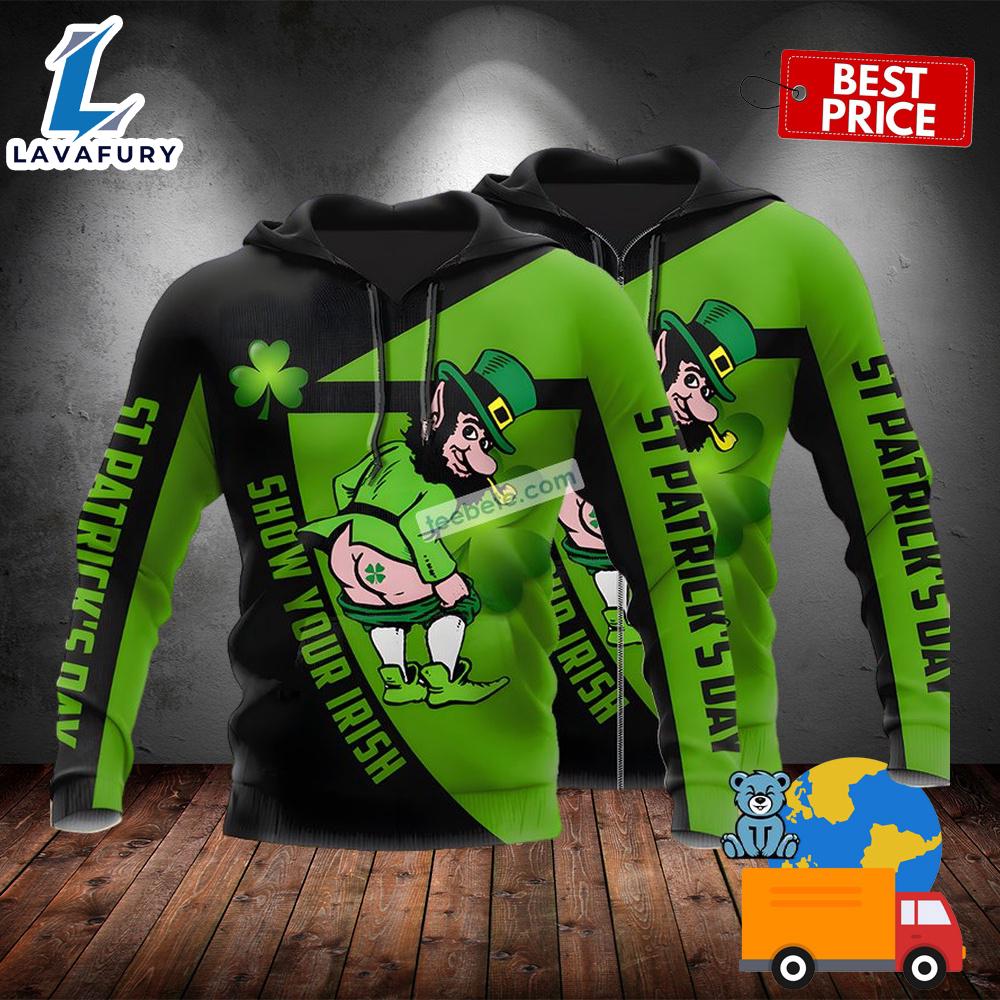 Funny Leprechaun St Patricks Day Green 3D Hoodie For 2025