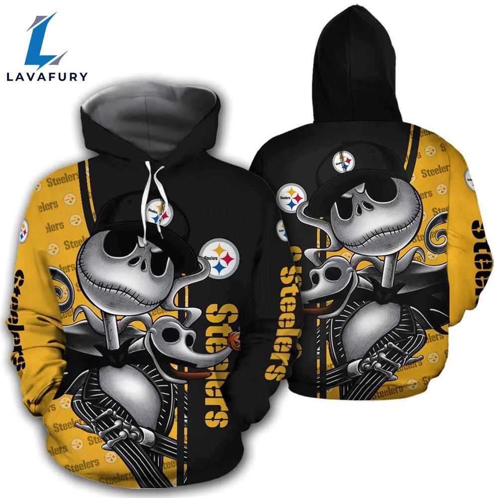 Great Pittsburgh Steelers With Jack Skellington Yellow Super Bowl - Jack Skellington Hoodie