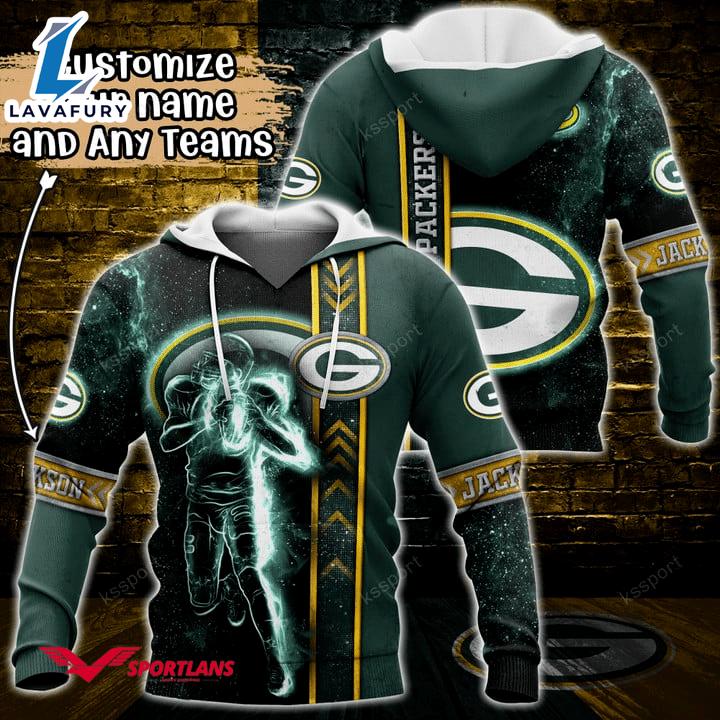 Green Bay Packers NFL Custom Name 3D Hoodie Teams Shirt For Fans Gift Sport