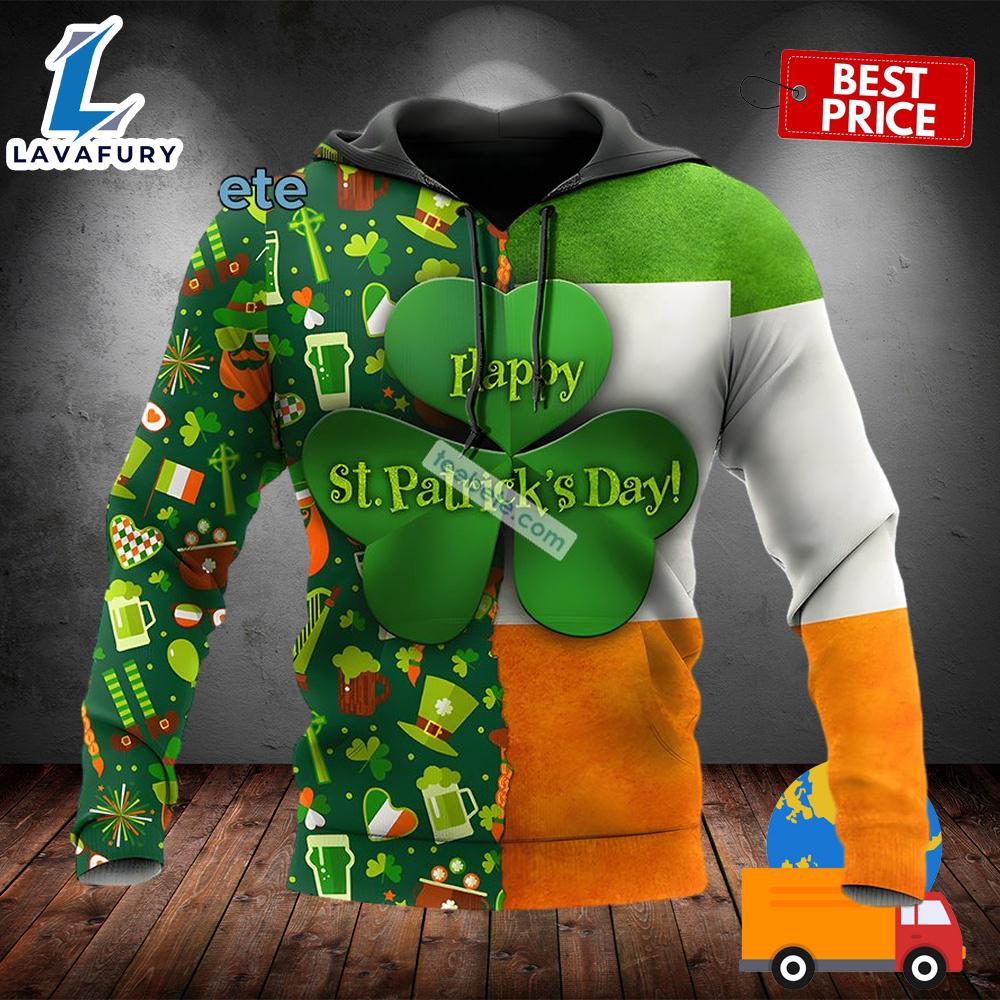 Happy St Patrick Day With Beer Green 3D Hoodie For 2025