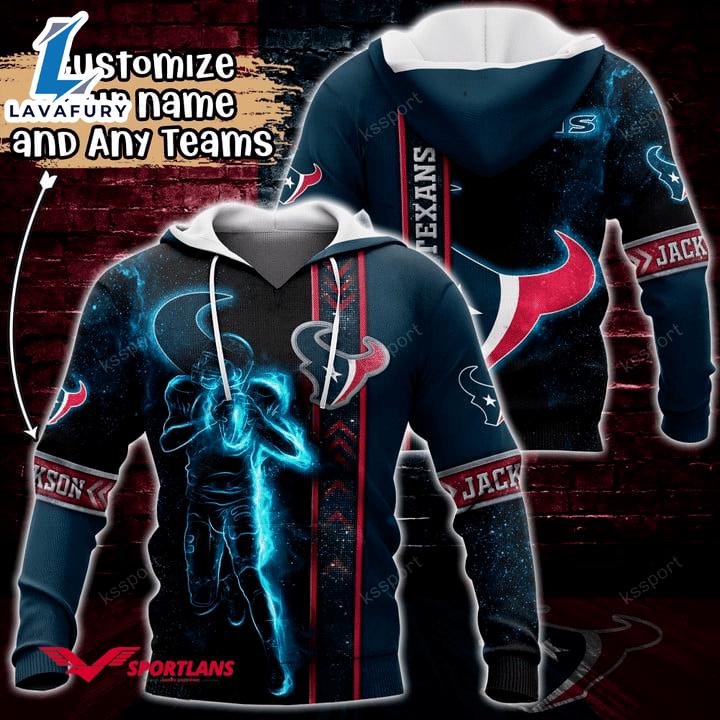 Houston Texans NFL Custom Name 3D Hoodie Teams Shirt For Fans Gift Sport