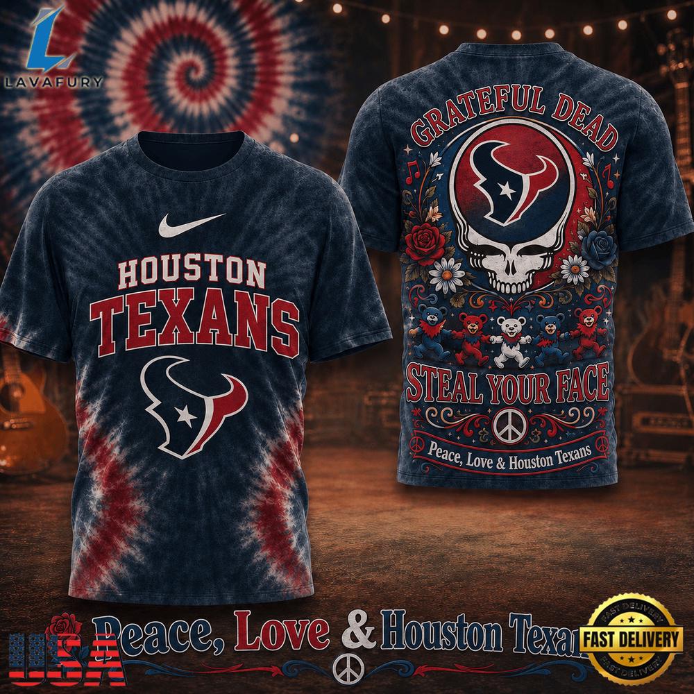 Houston Texans NFL x Greateful Dead Steal Your Face New 2026 T Shirt