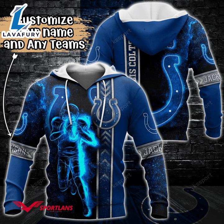 Indianapolis Colts NFL Custom Name 3D Hoodie Teams Shirt For Fans Gift Sport