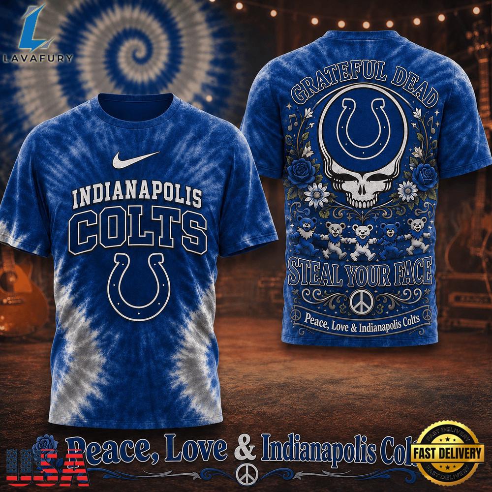 Indianapolis Colts NFL x Greateful Dead Steal Your Face New 2026 T Shirt