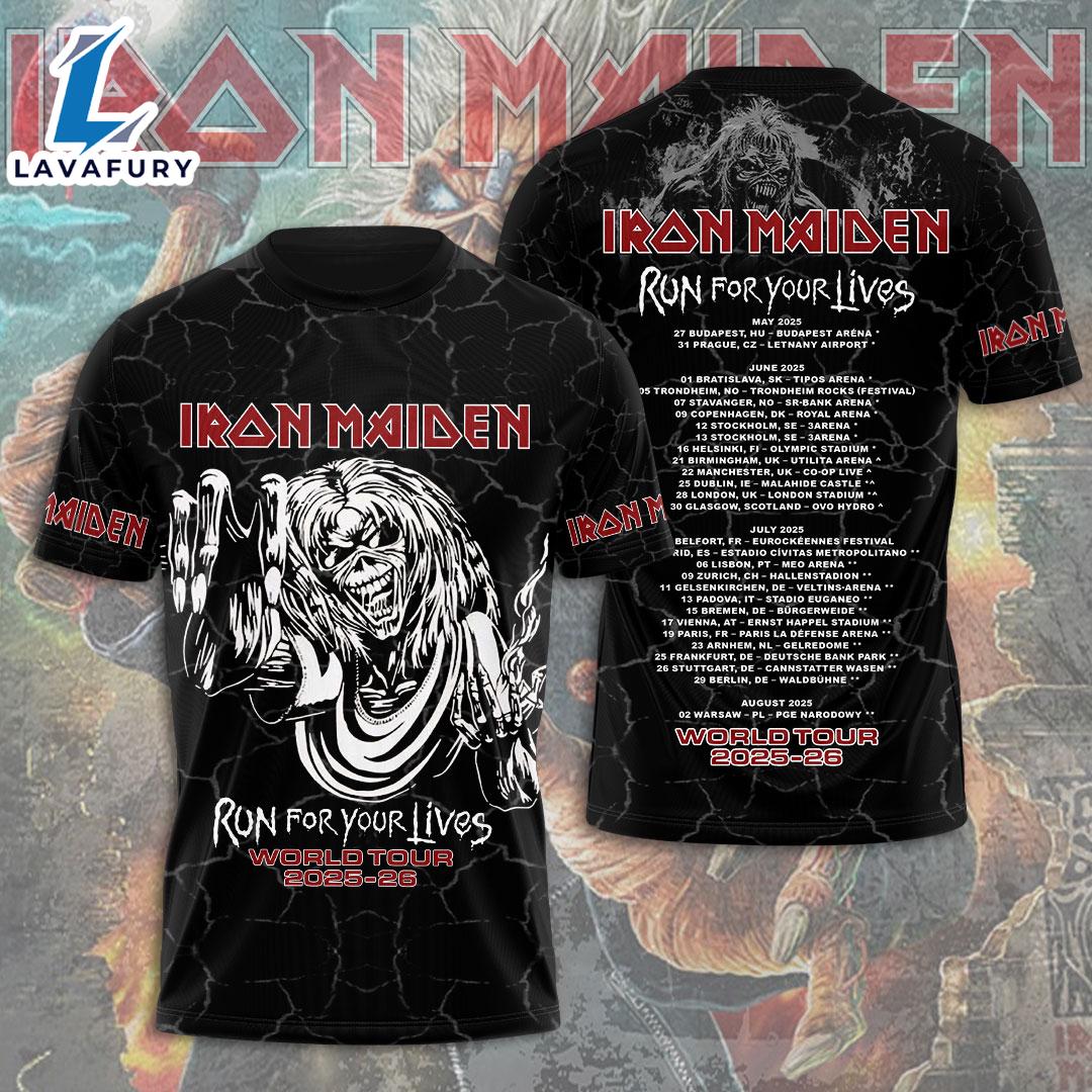 Iron Maiden Run For Your Lives Tour 2025-26 – Central T-Shirts Gift Summer For Man And