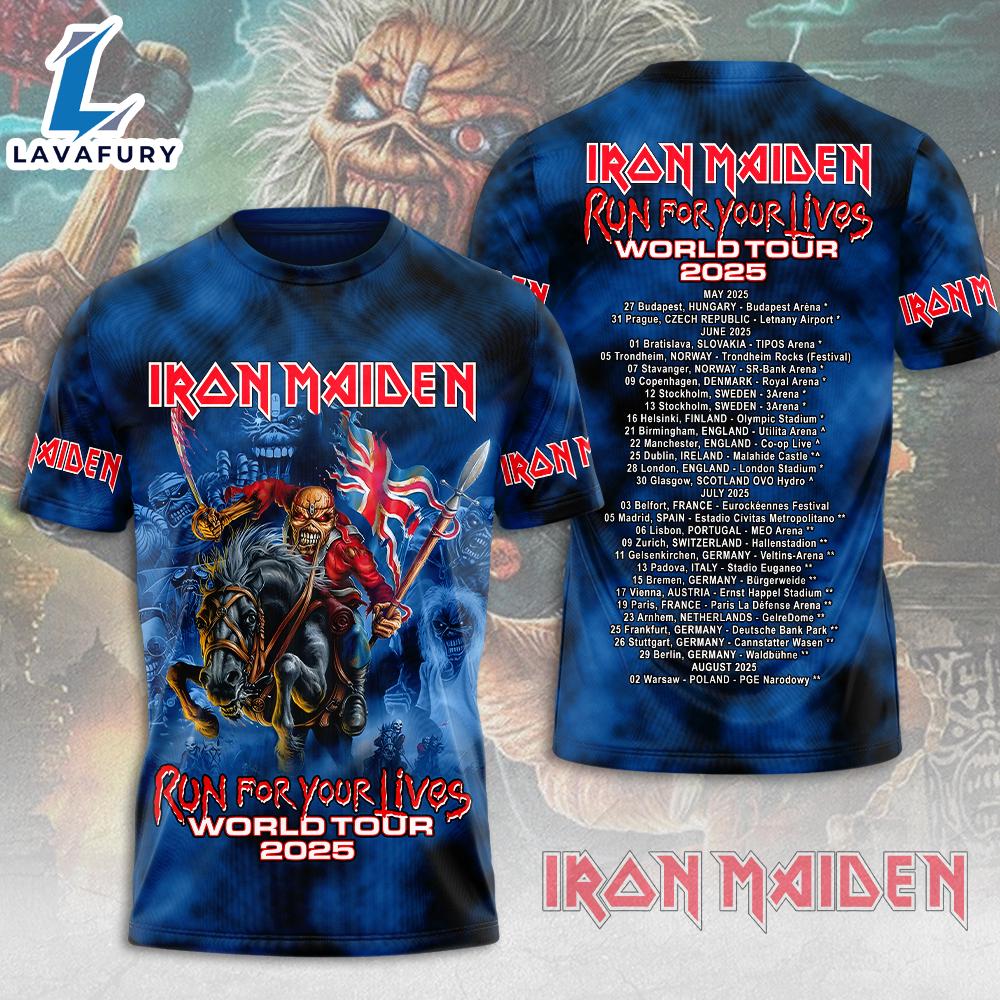 Iron Maiden Run For Your Lives World Tour 2025-2026 From Iron Maiden To Fear Of The Dark Merchandise T-Shirt Gift Summer For Man And
