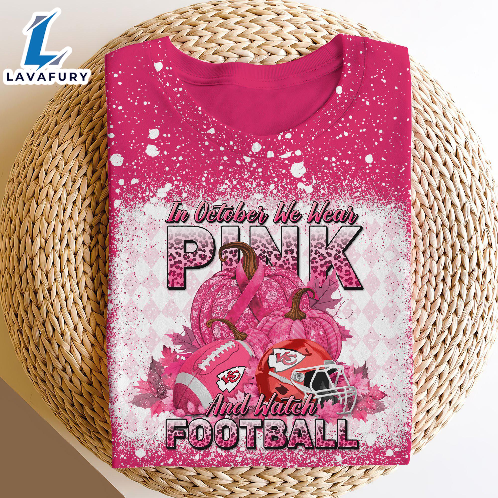 Kansas City Chiefs Bleached Cancer Awareness, Sport Shirts For Fan Gift Summer