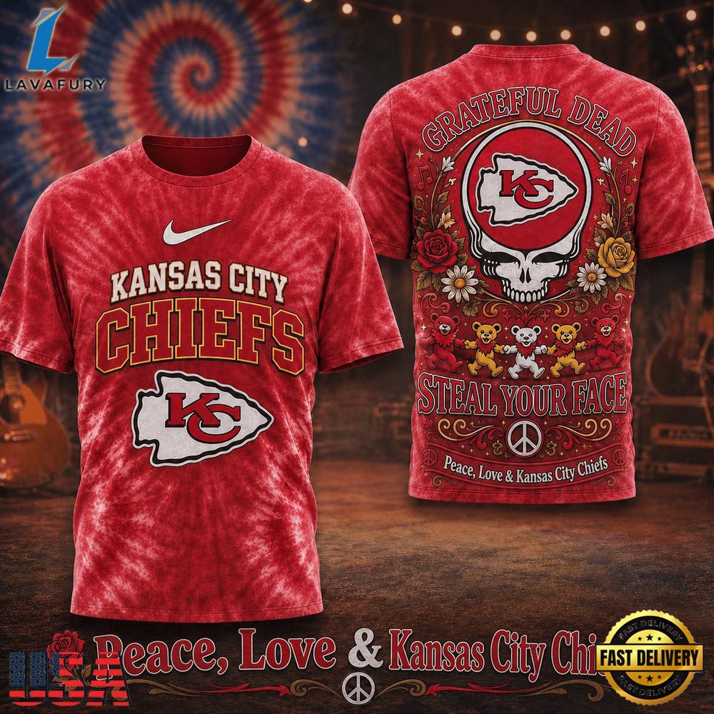 Kansas City Chiefs NFL x Greateful Dead Steal Your Face New 2026 T Shirt