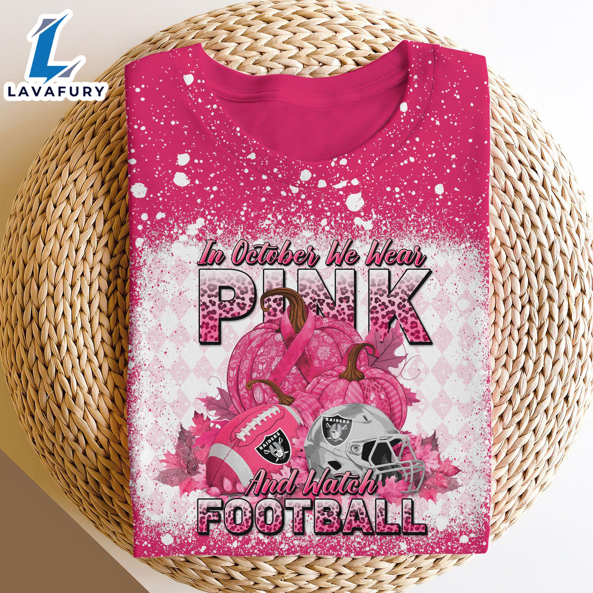 Las Vegas Raiders Bleached Cancer Awareness, Sport Shirts For Fan Gift Summer