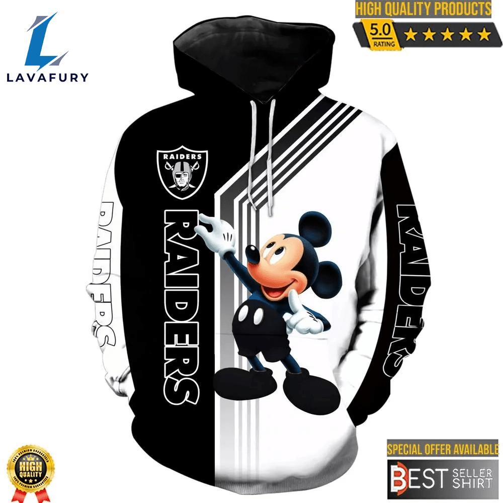 Las Vegas Raiders Football Mickey Mouse 3D Hoodie - Gift for Mickey Fans