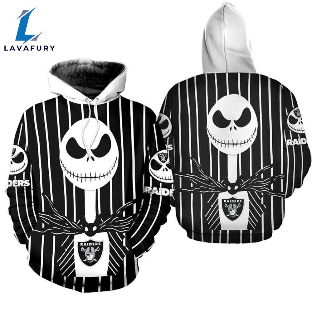 Las Vegas Raiders Halloween With Jack Skellington Super Bowl - Jack Skellington Hoodie